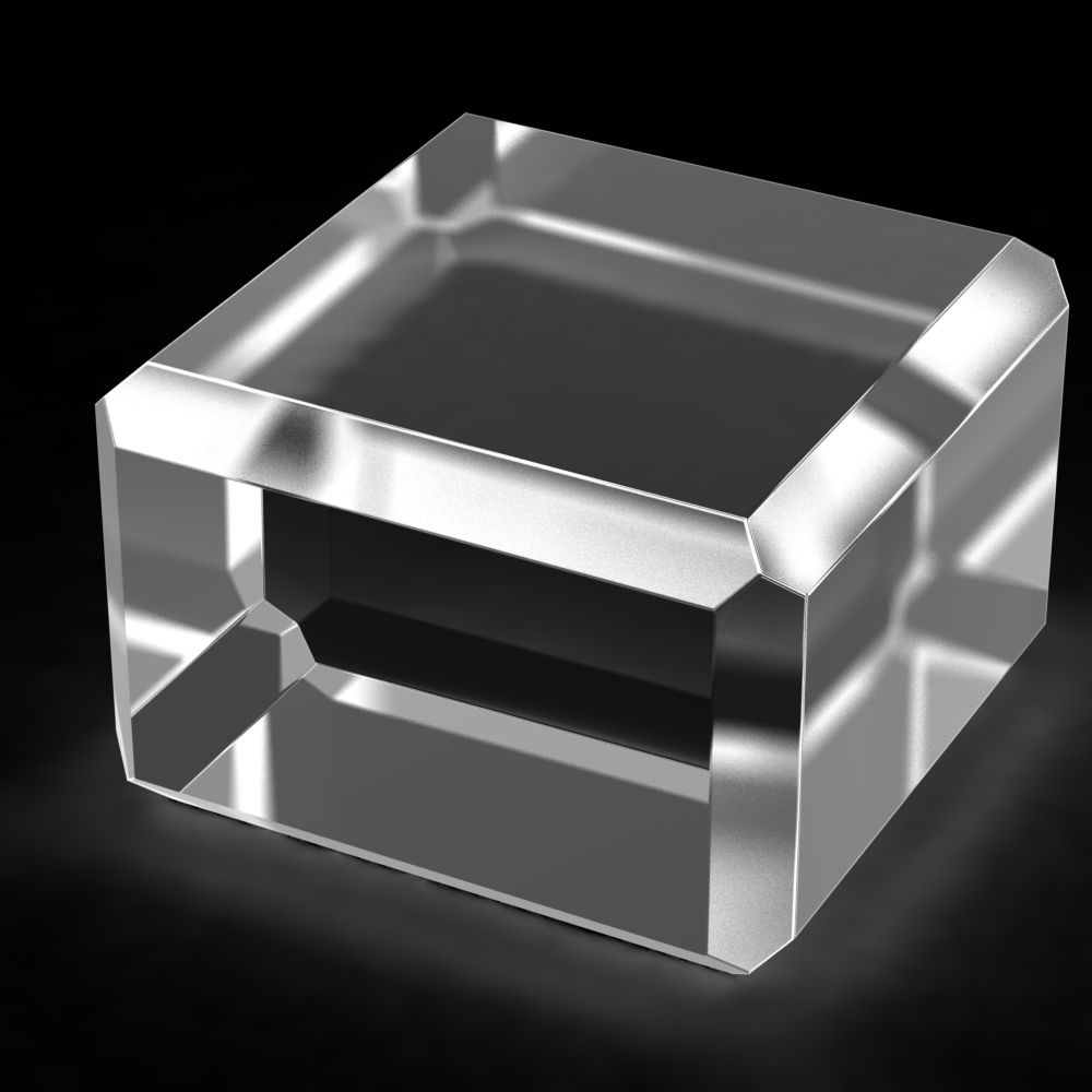 Acrylic Block 3" x 3" x 2" thick - Bevelled #2